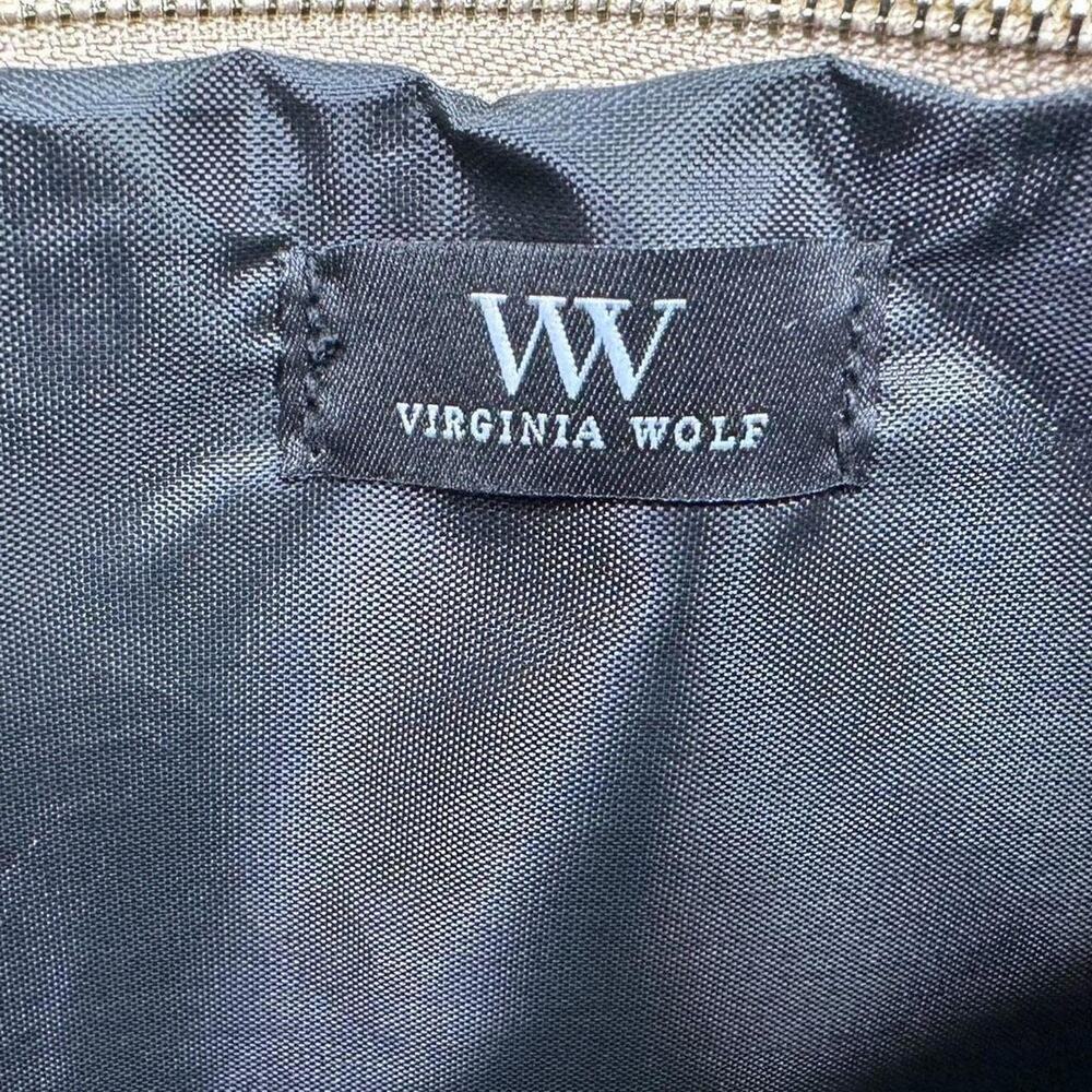 Virginia Wolf Leather Metallic Gold Woven Clutch Cosmetic Bag NWT - Picture 6 of 9